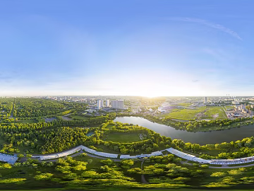 Bird's Eye View City Ecological Greening HDR texture (ID:ffabg99031)