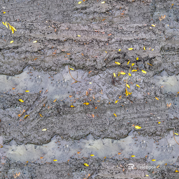 Moist dirt road ground texture