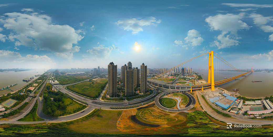 HDR Urban Ecological Rivers and Lakes Scenery Panorama texture