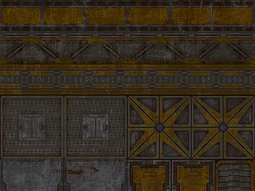 Industrial-style gray-yellow distressed metal panel texture (ID:ffaeh785096)