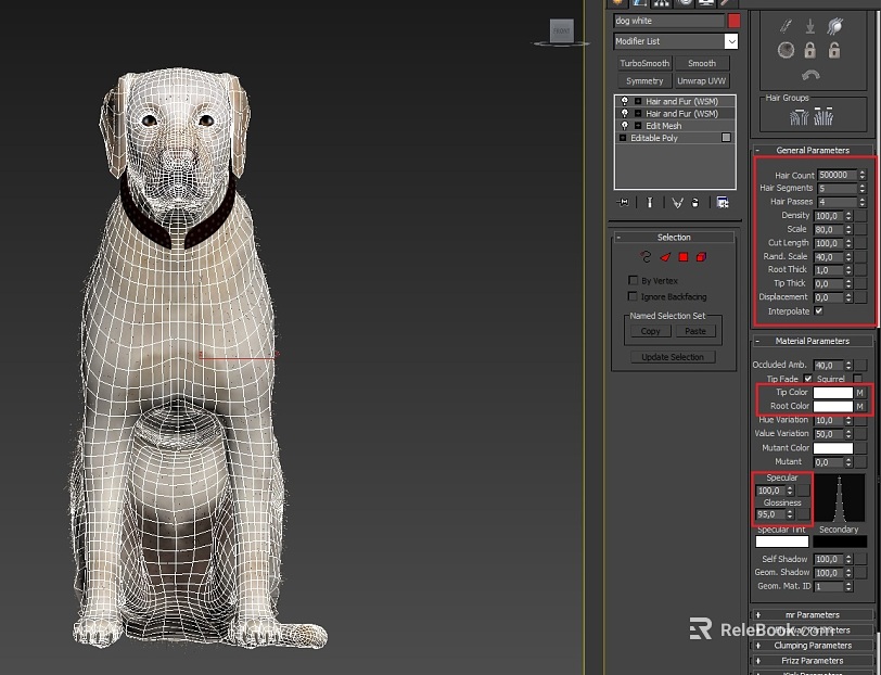 White Pet Dog Hair Material Map texture