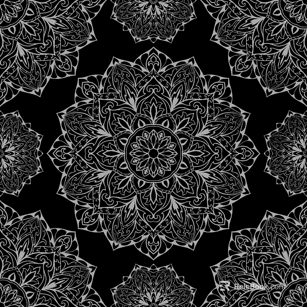 Black gray mandala pattern wallpaper texture