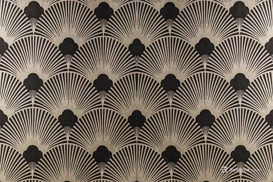 Black gold retro pattern wallpaper background wall texture