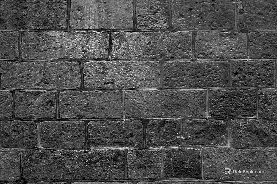 Dark gray brick wall, building exterior wall texture