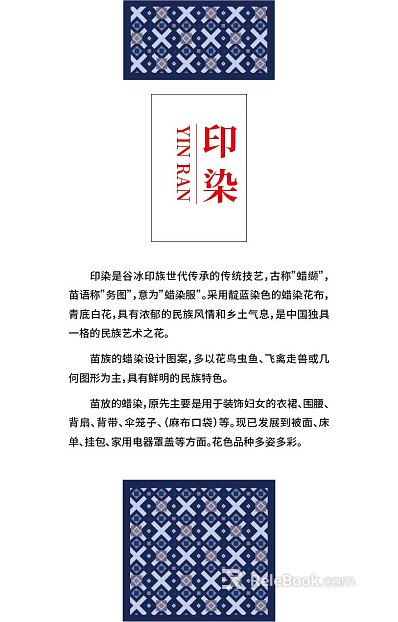 indigo printing and dyeing clothing fabric of miao nationality texture