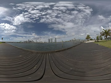 Park boardwalk daytime cloudy HDR texture (ID:ffabg49401)