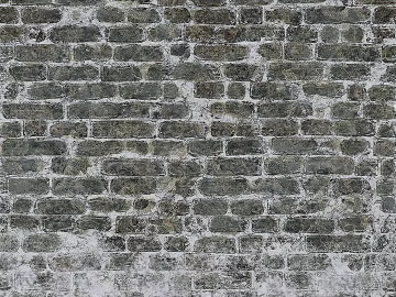 brick wall ancient gray long brick 3d model