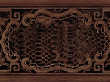 Retro brown wood carved Chinese decoration 3d model