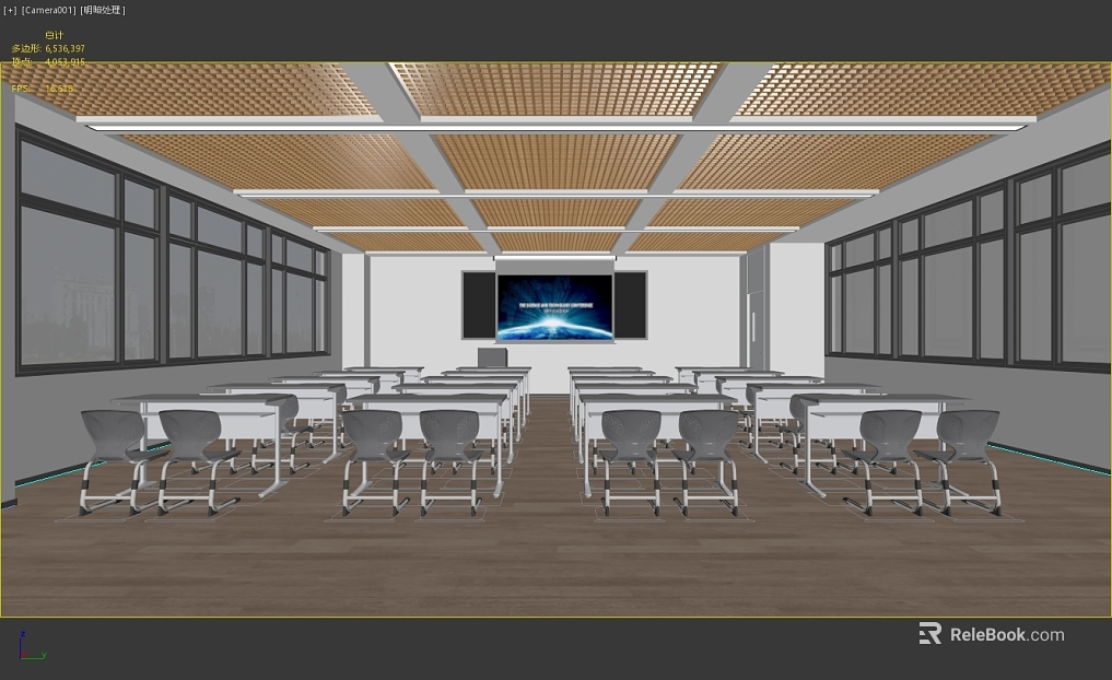 Dark brown wood floor classroom ground texture