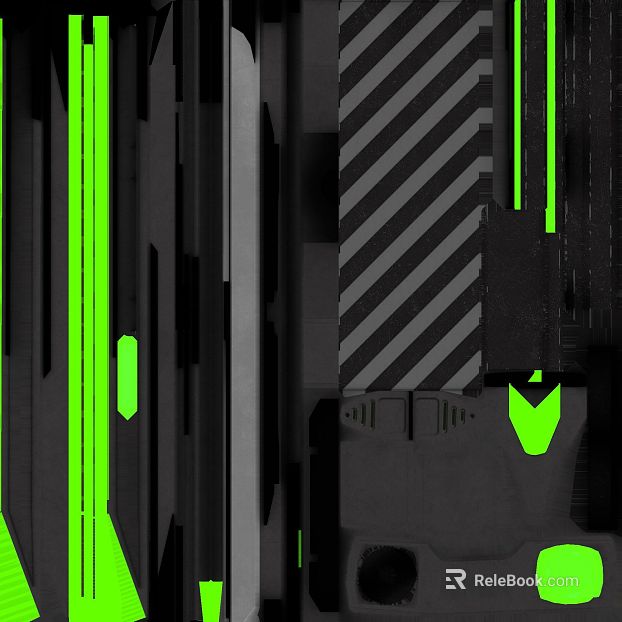 Cyberwind gray green metal panel technology scene texture