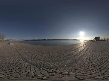 Riverside Road Sunrise HDR texture (ID:ffabg41901)