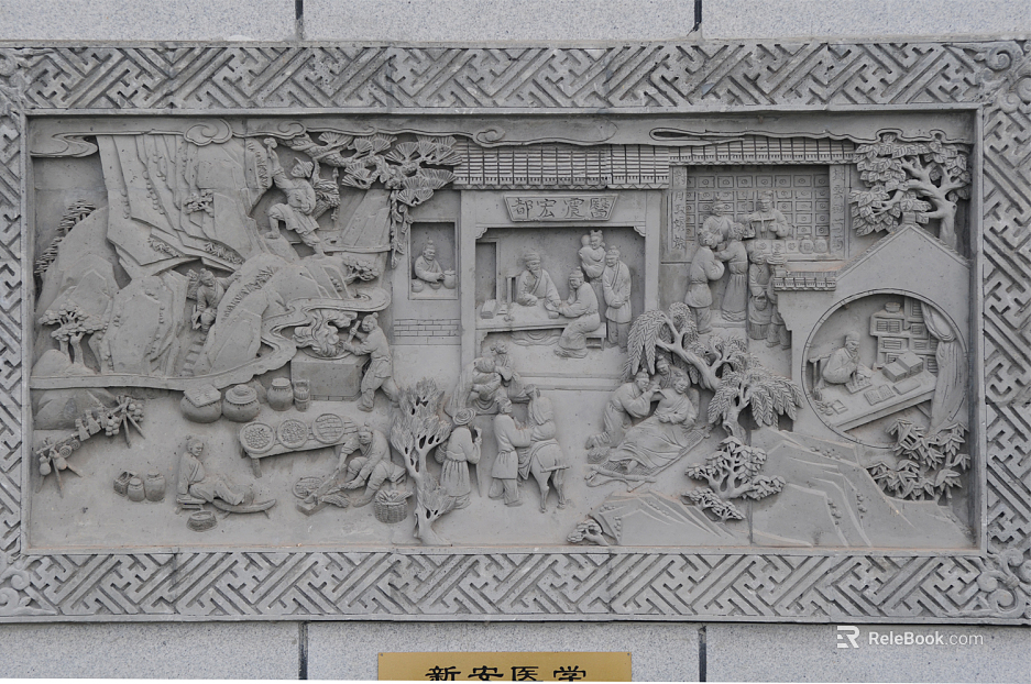 Ancestral temple gray sculpture texture