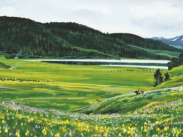 landscape painting texture (ID:ffaef2164)