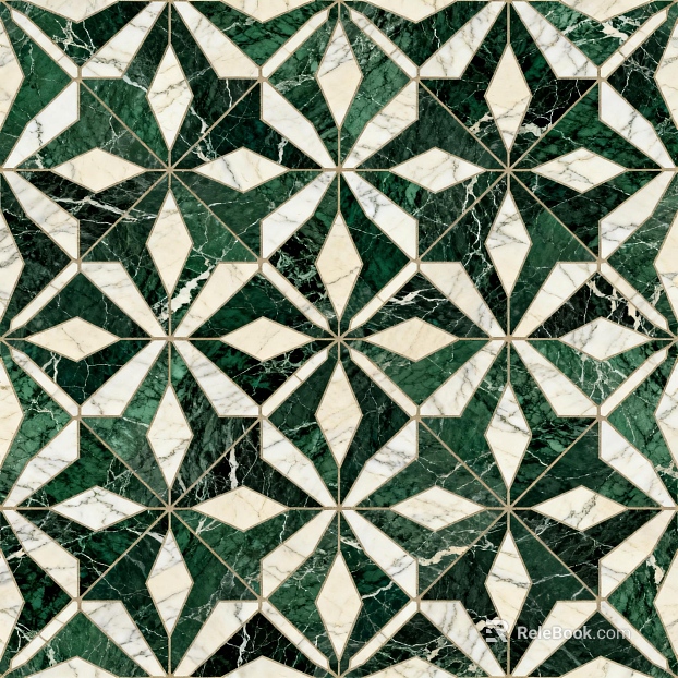 Middle and ancient style Chinese style-Ji wind industrial wind green white stone mosaic flower pattern water cutter mosaic stone green stone mosaic texture