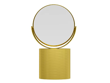 Light Luxury Gold Wire-drawing Metal Desktop Cosmetic Mirror 3d model