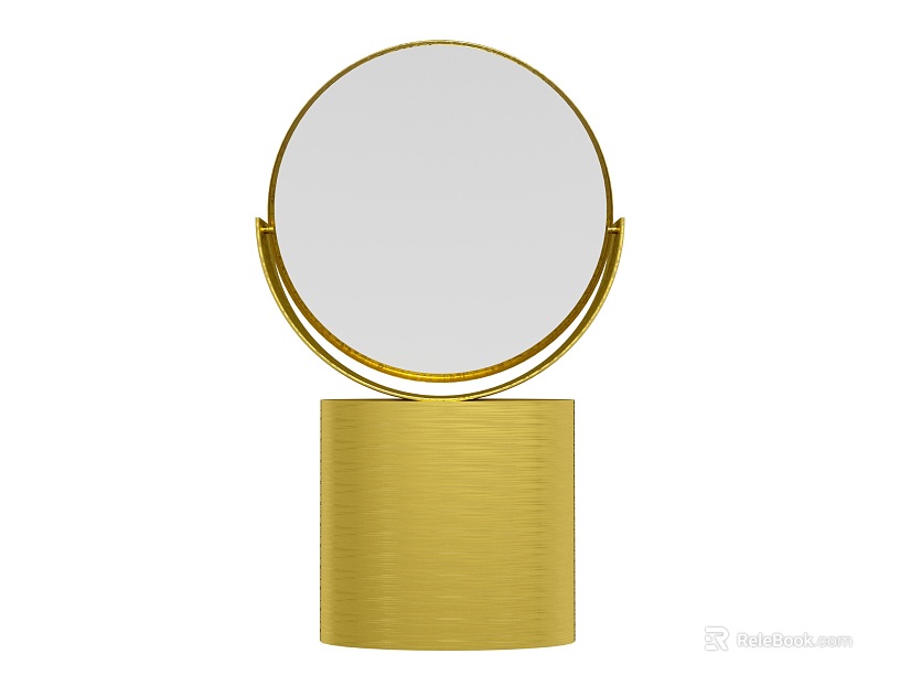 Light Luxury Gold Wire-drawing Metal Desktop Cosmetic Mirror texture