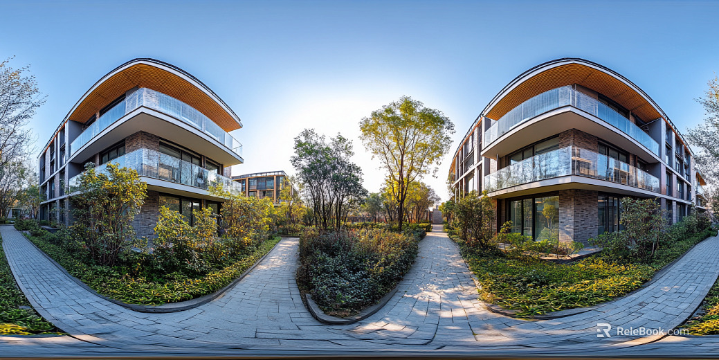 HDR modern cell daytime panorama texture