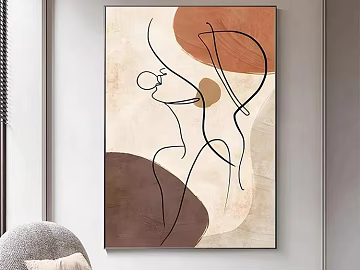 Minismal abstract figure line decorative painting texture (ID:ffaeh236632)