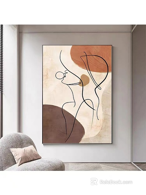 Minismal abstract figure line decorative painting texture
