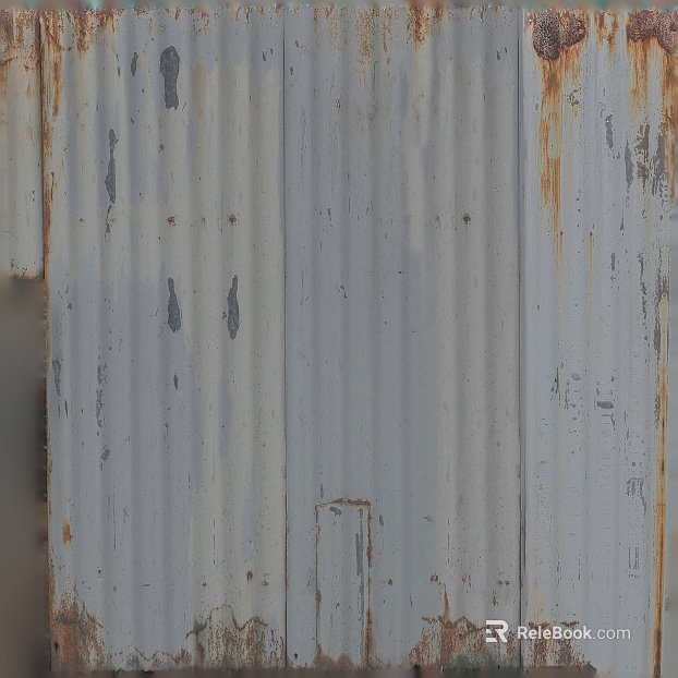 Grey white old corrugated metal plate exterior wall texture