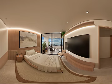 Indoor Daytime Bedroom HDR texture (ID:ffach809978)