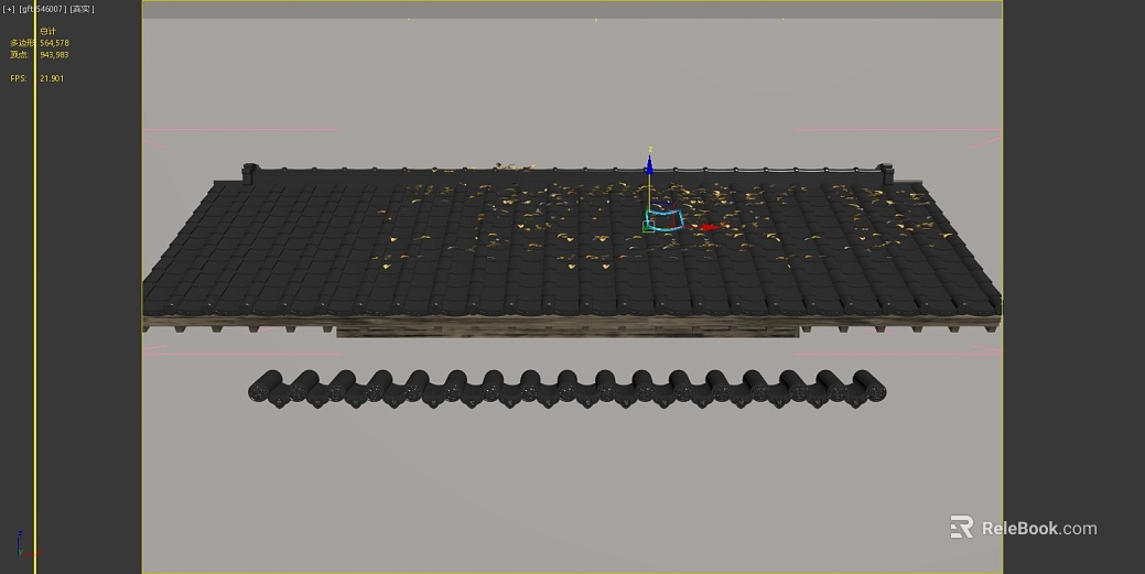 Black Green Tile Roof Building Materials texture