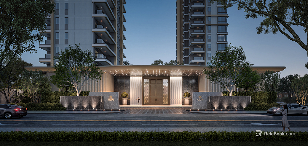 Modern Light Luxury Residential Entrance Building texture