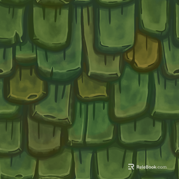 Dark green bark building facade texture