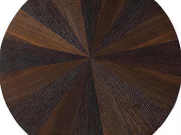 Dark brown radial-pattern wood mosaic tabletop 3d model
