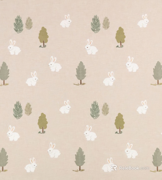 Forest small white rabbit modeling wallpaper texture