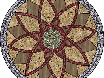 Retro-style mosaic floral pattern floor decoration texture (ID:ffaeh307979)