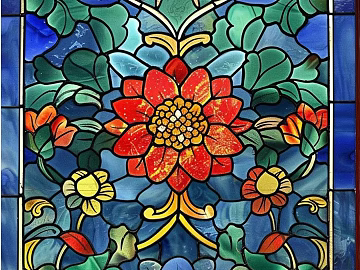 Vintage Light Luxury Color Art Pattern Stained Glass 3d model