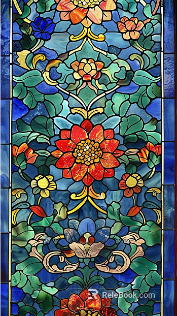 Vintage Light Luxury Color Art Pattern Stained Glass texture