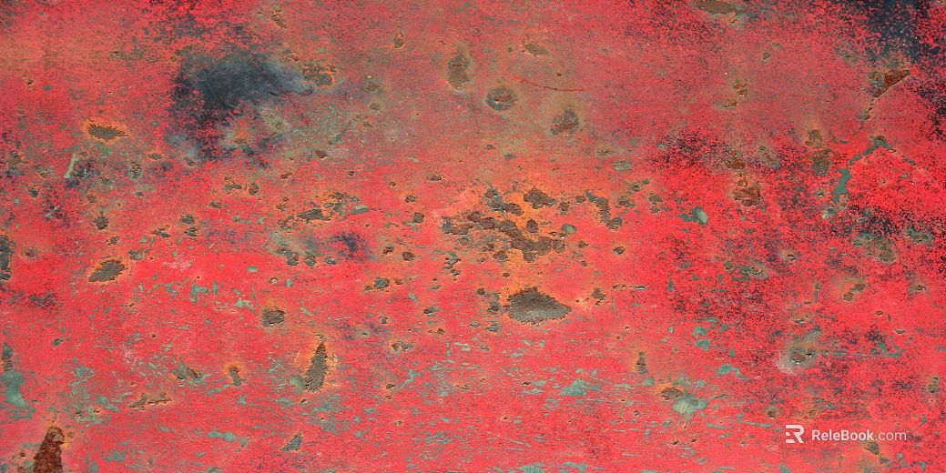 Red-brown distressed metal decorative surface texture