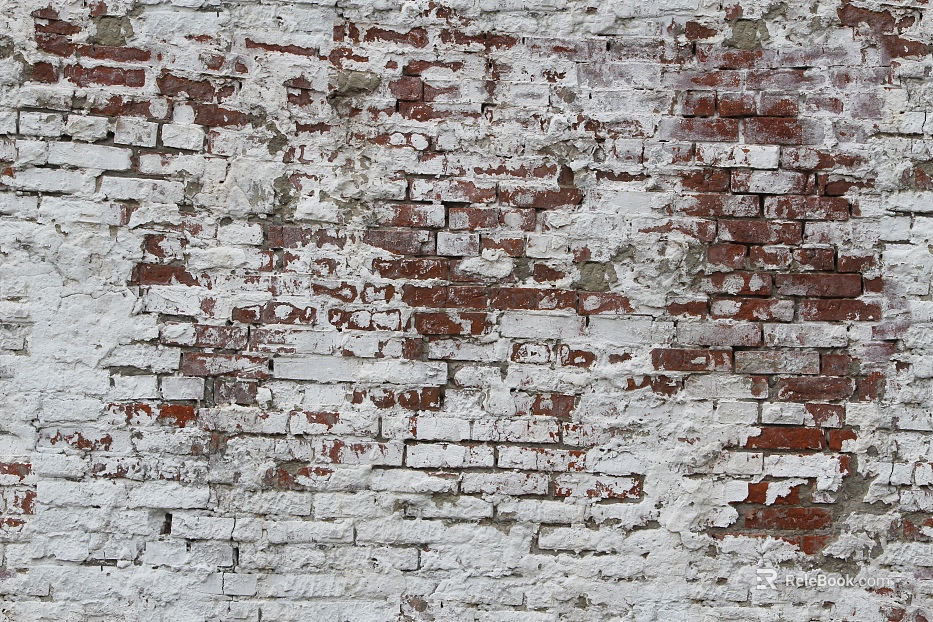 White and Red Old Brick Wall Building Exterior Wall texture
