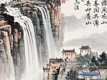 Modern Art Hanging Painting Chinese Hanging Painting Landscape Chinese Painting texture (ID:ffaeh469927)