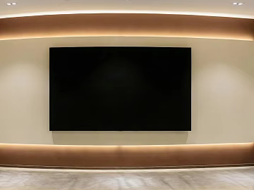 Modern beige wall panel TV background wall texture (ID:ffaeh913901)