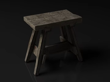 Old Color Solid Wood Low Stool for Household texture (ID:ffaeh786794)
