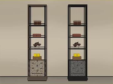 New Chinese Metal Solid Wood Display Cabinet texture (ID:ffaeh753084)