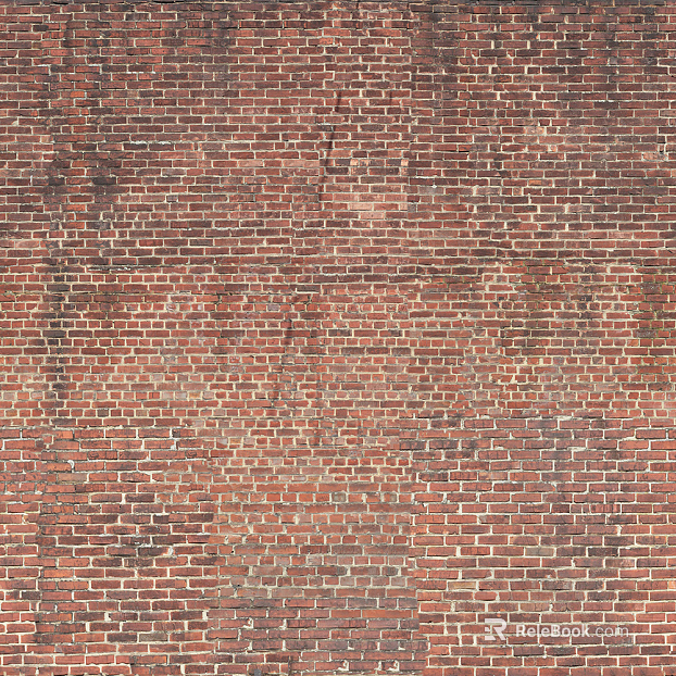 Brick wall with staggered peak and red brick wall texture