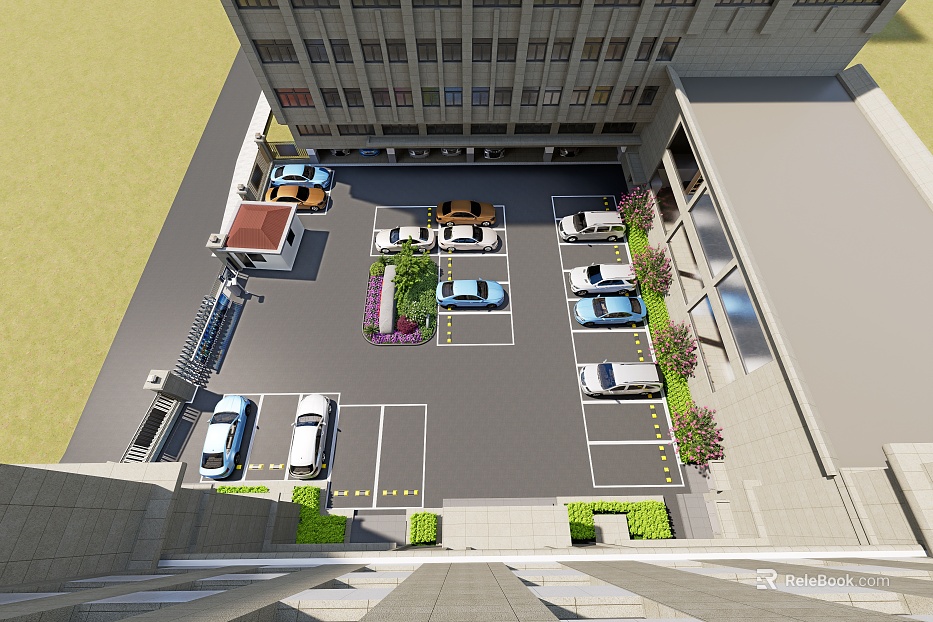 Modern Office Building Outdoor Parking texture