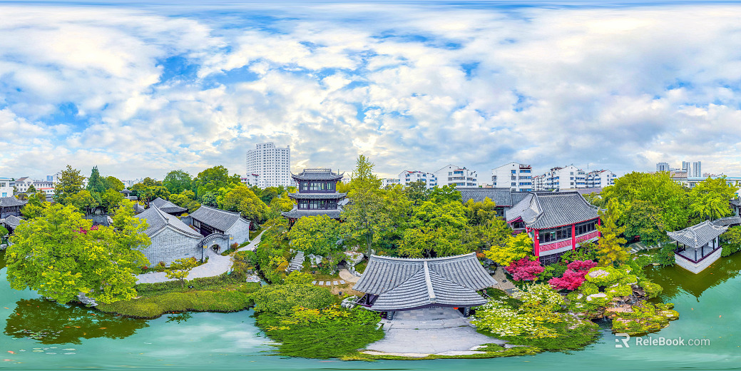 HDR City Eco Park Panorama texture