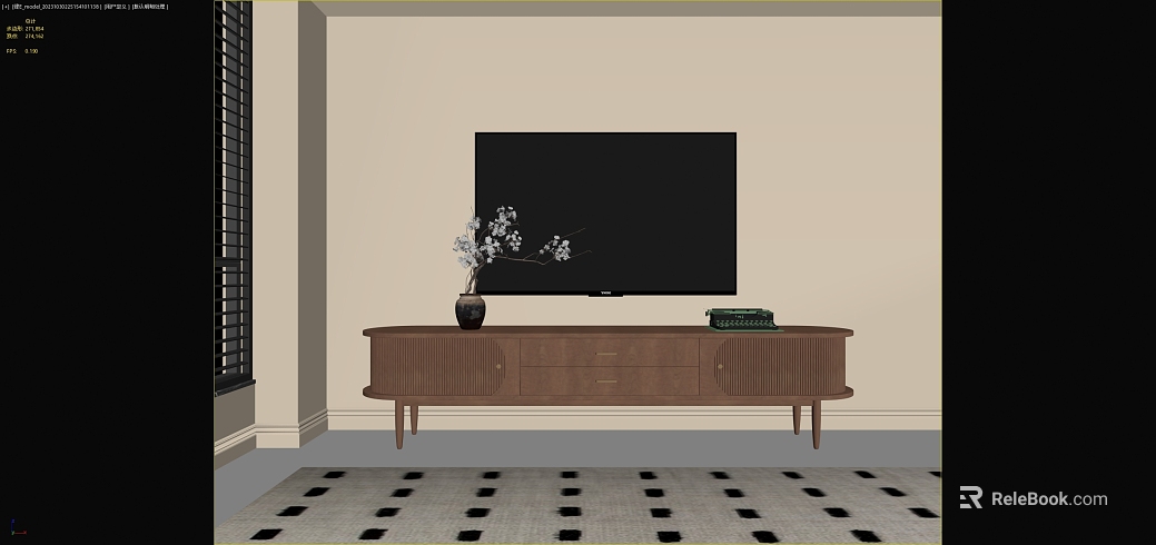 Log Color TV Cabinet Living Room texture