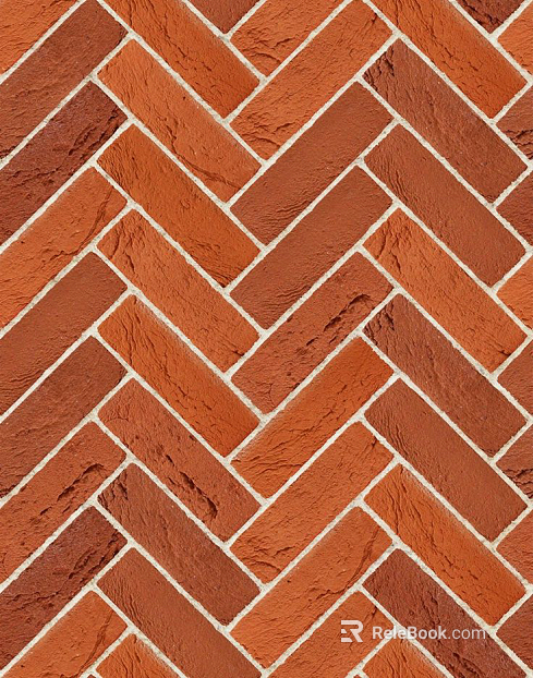 Fish bone red brick wall red brick ground texture