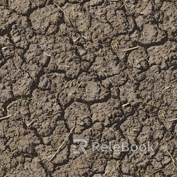 The image depicts a vast, wet mud ground, characterized by its rich brown color and textured surface, dotted with small puddles reflecting the sky, creating a natural, earthy landscape.