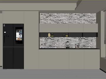 Grey White Flowing Marble Kitchen Wall Tiles texture (ID:ffaeh495974)