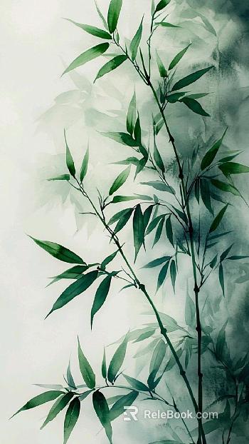Plant Painting Bamboo Wallpaper Mural texture