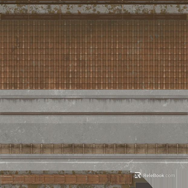 Vintage red-brown tile building roof texture