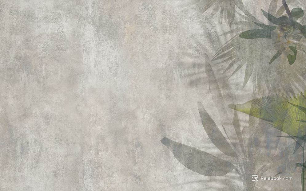 Grey Retro Do Old Plant Mural texture