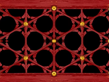 Wood carved red hollow plate 3d model